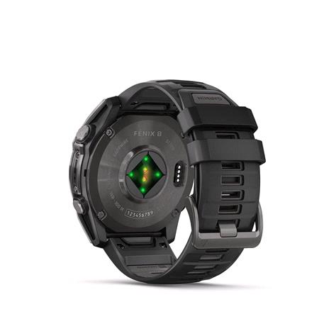 Garmin Fenix 8 Smartwatch 51mm AMOLED in Carbon Grey DLC Titanium with Black Pebble Grey Strap