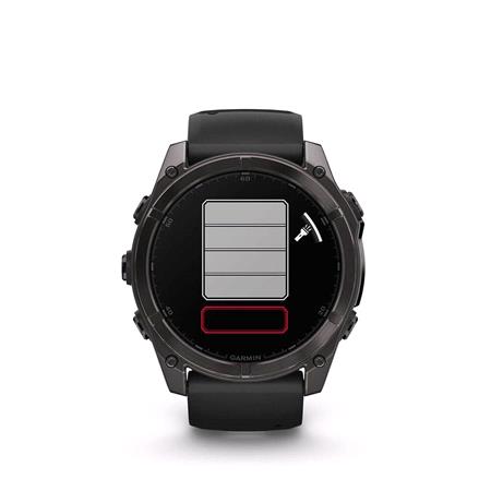 Garmin Fenix 8 Smartwatch 51mm AMOLED in Carbon Grey DLC Titanium with Black Pebble Grey Strap