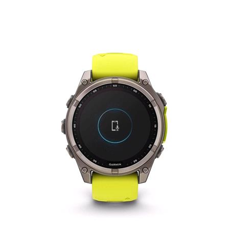 Garmin Fenix 8 Smartwatch 47mm Solar AMOLED in Titanium with Amp Yellow Strap