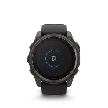 Garmin Fenix 8 Smartwatch 51mm Solar AMOLED in Carbon Grey DLC Titanium with Black Strap