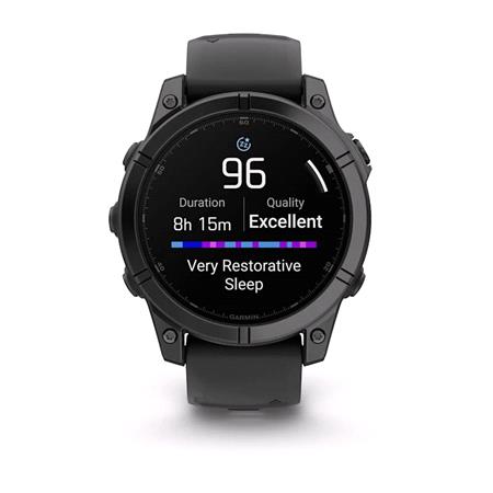 Garmin Fenix E Smartwatch 47mm AMOLED in Slate Gray Steel with Black Silicone Strap