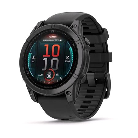 Garmin Fenix E Smartwatch 47mm AMOLED in Slate Gray Steel with Black Silicone Strap