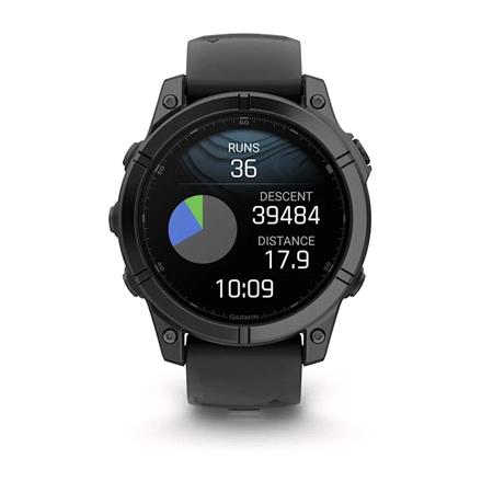 Garmin Fenix E Smartwatch 47mm AMOLED in Slate Gray Steel with Black Silicone Strap