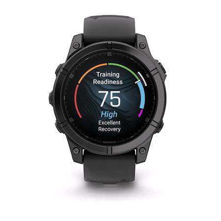 Garmin Fenix E Smartwatch 47mm AMOLED in Slate Gray Steel with Black Silicone Strap