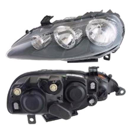 Right Headlamp (Halogen, Takes H7 / H1 Bulbs, Supplied With Motor, Original Equipment) for Alfa Romeo 147 2007 on