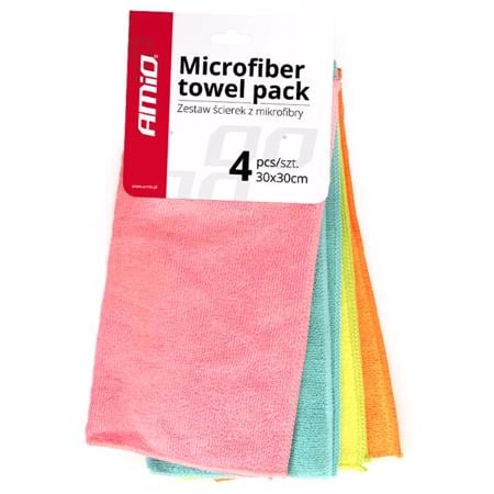 Microfiber Cleaning Towel Set   4 Pieces (30x30)