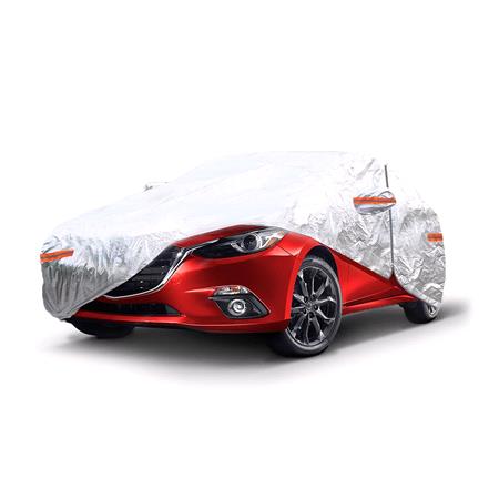 Aluminium and Cotton Protective Car Cover with Zip and Reflectors   Medium