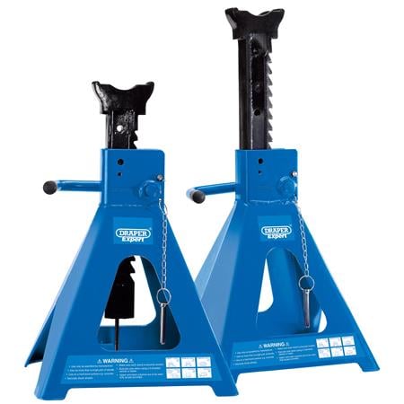 Draper 01815 Pair of Pneumatic Rise Ratcheting Axle Stands 10 tonne   