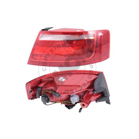 Right Rear Lamp (Outer, Not LED, With Bulb Holder, Original Equipment) for Audi A5 Convertible 2009 2011