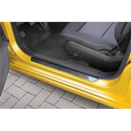 Carbon Look, adhesive door sill protectors   480x55 mm, Prevent scratches on the car door sill
