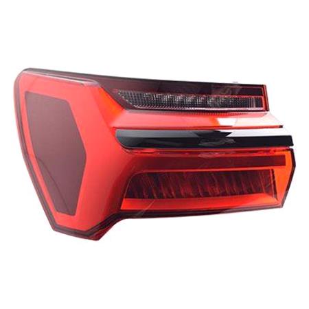 Left Rear Lamp (Outer, On Quarter Panel, LED, With Black Trim, Original Equipment) for Audi A6 2018 Onwards