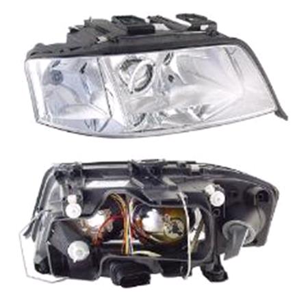 Right Headlamp (Halogen, Takes H1/H7 Bulbs, Original Equipment) for Audi A6 1997 1999