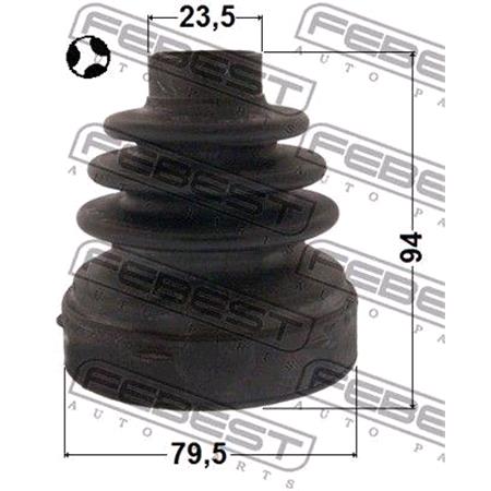 FEBEST Front Inner Drive Shaft Bellow Kit   0215J32T