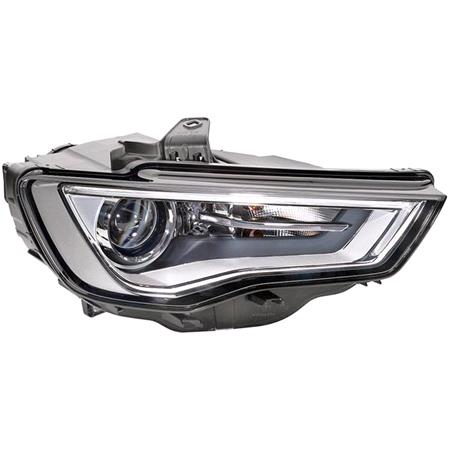 Right Headlamp (Bi Xenon, Takes D3S Bulb, Grey Bezel, Without Curve Light, With LED Daytime Running Light, Supplied Without LED Module, Original Equipment) for Audi A3 Saloon 2012 2016