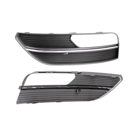 Audi A3 2012 2016 LH Front Bumper Grille, With Hole For Fog Lamp, Matte Black