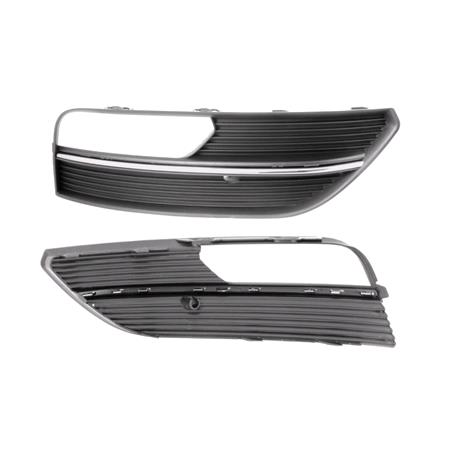 A3 2012 Onwards RH (Drivers Side) Front Bumper Grille, With Hole For Fog Lamp, Matte Black