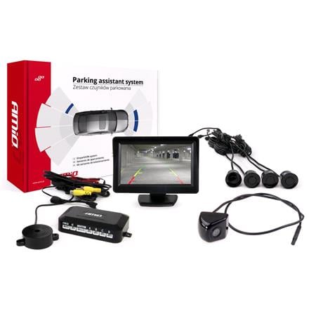 Complete Visual Parking Assist System with 4 Sensors & 4.3" Monitor