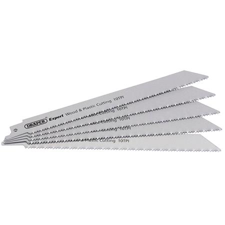 Draper Expert 02303 200mm Reciprocating Saw Blades (10tpi)   Pack of 5 Blades
