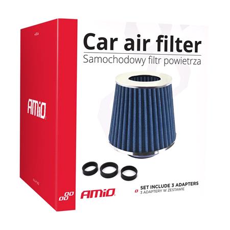 Car Air Filter AF Blue + 3 Adapters