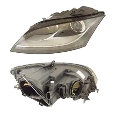 Left Headlamp (Aluminium Bezel, Halogen, Original Equipment) for Audi TT 2007 2014