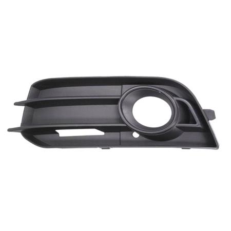 Audi A1 3 Door 2010 2015 Front Bumper Grille L.H. (Passengers Side) Grained, Matt Black, With Hole For Fog Lamp, With Chrome Trim, Not For S Line Models