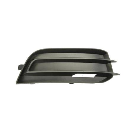 Right Front Bumper Grille (Grained, Matt Black, Without Hole For Fog Lamp, Not For S Line Models, Original Equiment) for Audi A1 3 Door 2010 to 2015