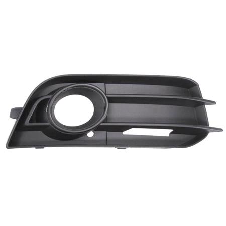 Audi A1 3 Door 2010 2015 Front Bumper Grille R.H. (Drivers Side) Grained, Matt Black, With Hole For Fog Lamp, With Chrome Trim, Not For S Line Models