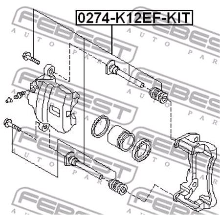 FEBEST Rear Brake Caliper Guide Bolt   0274K12EFKIT