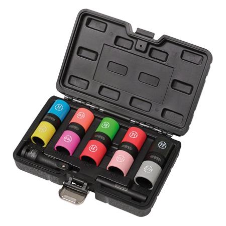 Draper 02744 Double Ended Wheel Nut Socket Set, 1/2" Sq. Dr. (7 Piece)