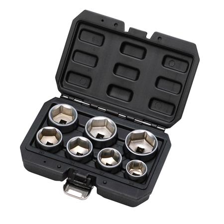 Draper 02747 Oil Filter Socket Set, 3/8" Sq. Dr. (7 Piece)