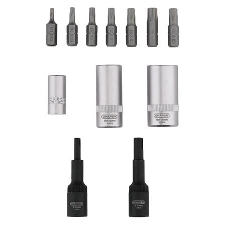 Draper 02907 Air Conditioning and ECU Tool Kit, 1/4" Sq. Dr. (12 Piece)