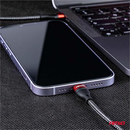 Durable USB C to Lightning iPhone Charger Cable   2 Meter