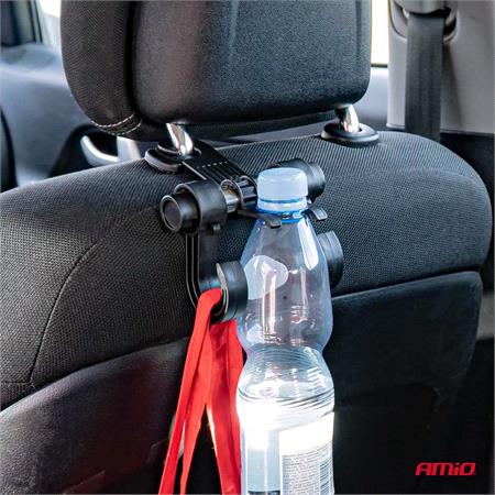 Double Car Headrest Hanger Hooks with PET Bottle Hook