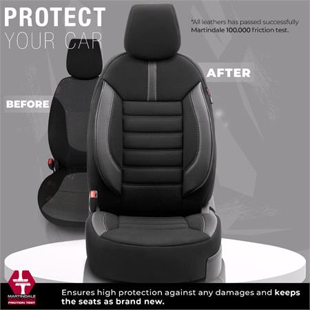 Premium Lacoste Leather Car Seat Covers LIMITED SERIES   Black Grey For Mclaren 540C 2015 Onwards
