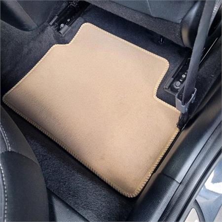 Luxury Tailored Car Mats in Beige for Mitsubishi Colt VI 2004 2009   4 Piece   No Clips