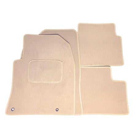 Luxury Tailored Car Mats in Beige for Peugeot 4007 2007 2012   4 Piece   2 Clips In Drivers Mat