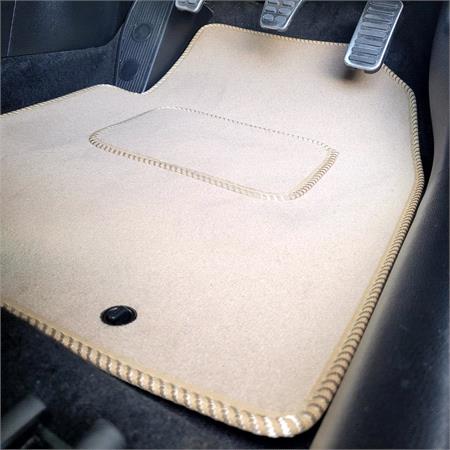 Luxury Tailored Car Mats in Beige for Peugeot 4007 2007 2012   4 Piece   2 Clips In Drivers Mat