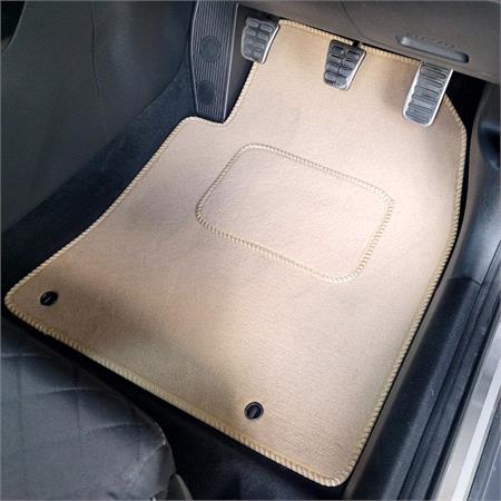 Luxury Tailored Car Mats in Beige for Kia RIO II Saloon, 2005 2011   4 Piece   No Clips