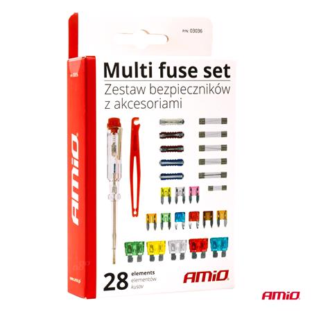 28 Piece Fuse Set with Voltage Tester and Grabber