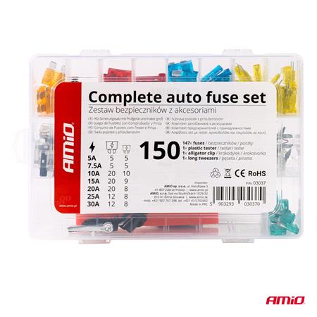 150 Piece Fuse Set with Voltage Tester and Grabber