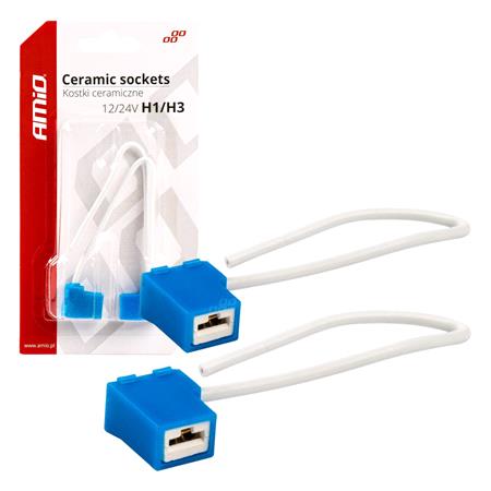Ceramic Bulb Sockets Angled H1/H3   Pair