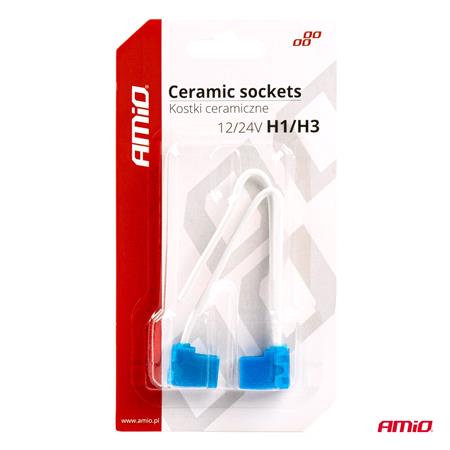 Ceramic Bulb Sockets Angled H1/H3   Pair