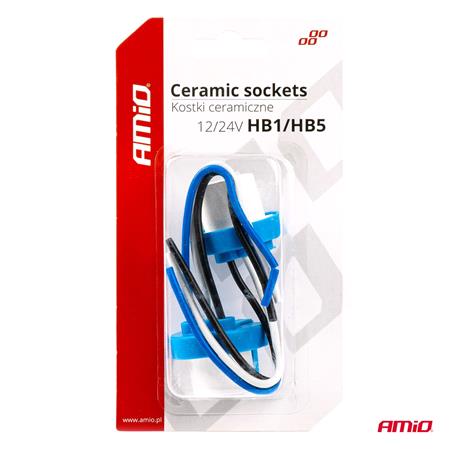 AMIO HB1/HB5 9004/9007 Ceramic Bulb Socket   Twin Pack