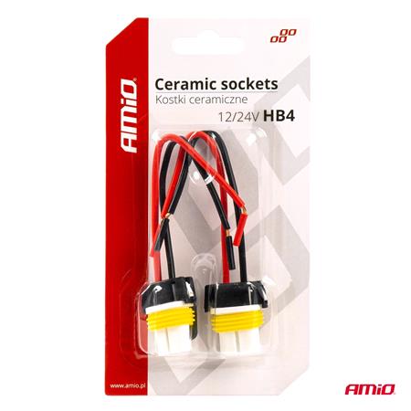 AMIO HB4 9006 Ceramic Bulb Socket   Twin Pack