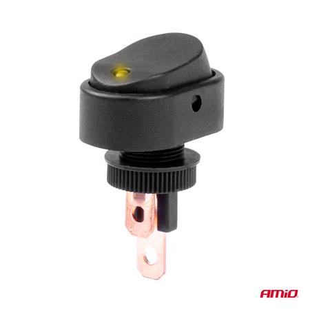 Elliptic switch with yellow Light 12/24V max 30A ON/OFF