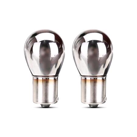 AMIO 12V P21W BA15s Chrome Bulb   Twin Pack