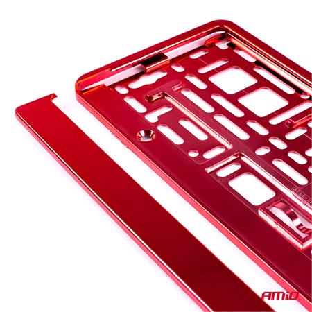 Metallic Red Number Plate Holder