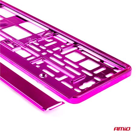 Pink Metalic Number Plate Holder