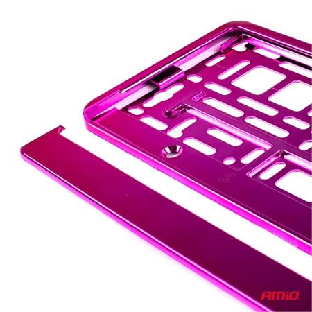 Pink Metalic Number Plate Holder