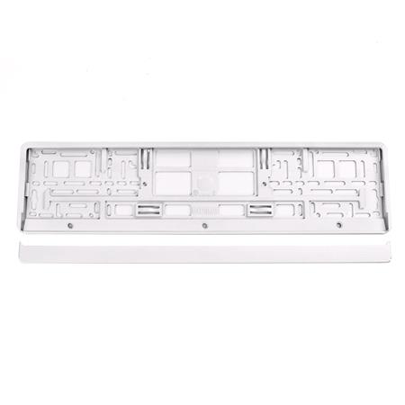 Metallic White Number Plate Holder